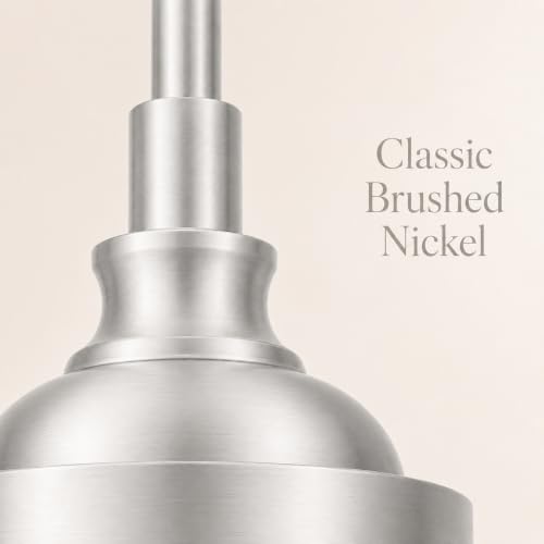 Brushed Nickel Vintage Pendant Lights Kitchen Island for Bathroom (Nickel+White Patterned Glass / 9.45in)