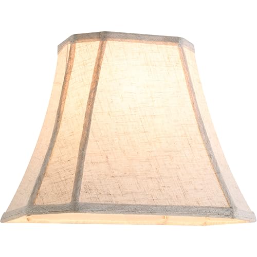Beige Oatmeal Square Lamp Shade for Table Lamps (8 x 14 x 11 inches - 1 Pack / Beige Oatmeal Linen)