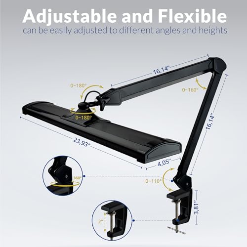 Ultra Bright 2300 Lumens Professional Eye Care LED Desk Lamp (Daylight, Dimming / Black)