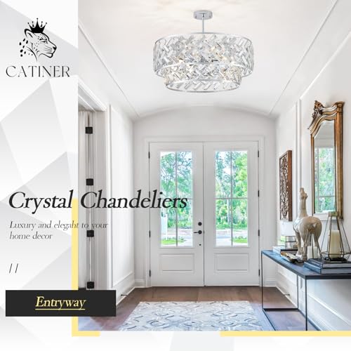 24" Chrome Crystal Chandelier (Big Drum Chrome)