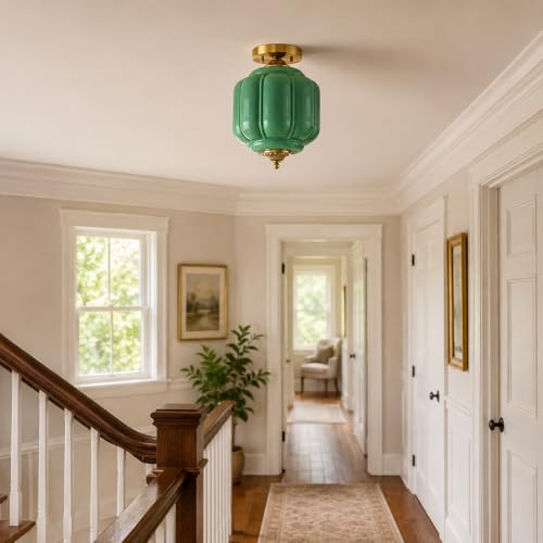 Glass Semi Flush Mount Ceiling Light Fixture