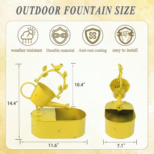 Metal Solar Water Fountain with Backup Battery