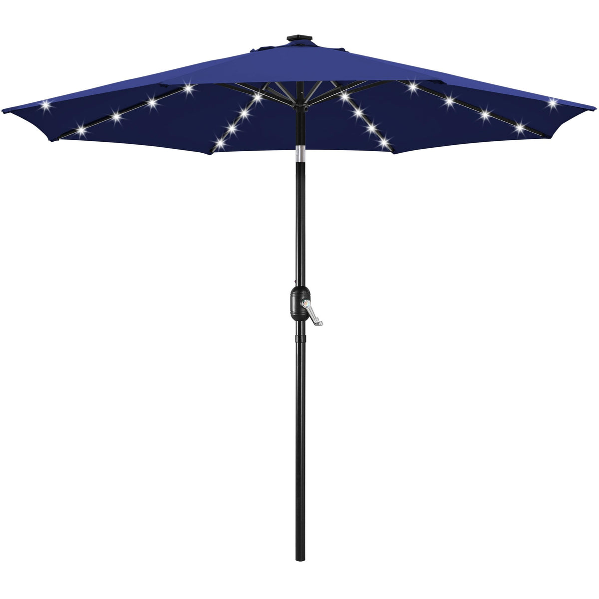 10FT Solar Patio Umbrella w (Navy Blue / 10FT)