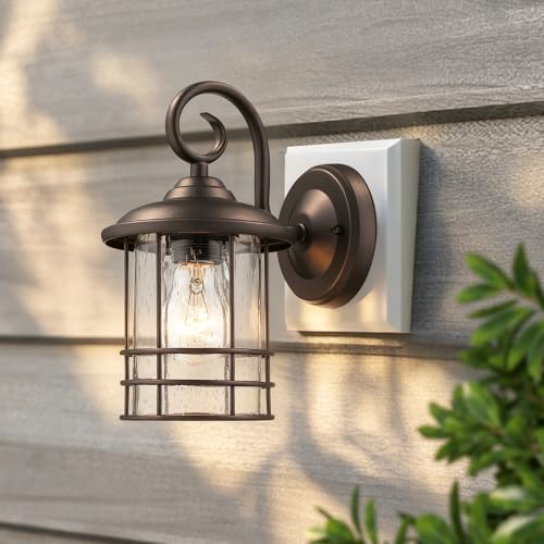 2 Pack 5.5" Narrow Oil Rubbed Bronze Vintage Farmhouse Porch Light (Bronze / 2 Pack H9.8")