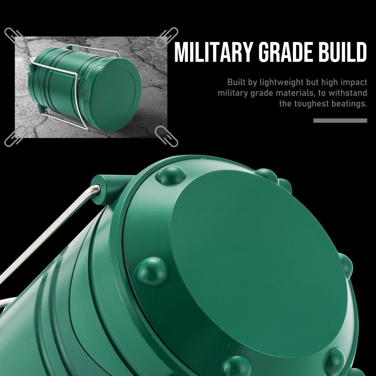 LED Camping Lantern (Blue, Dark Green, Gold, Black)