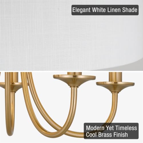 Quinn 22" Large Modern 5 (Cool Brass / White Shade)