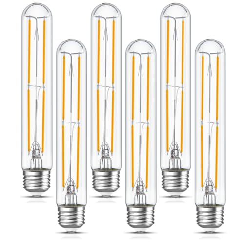 Tubular Light Bulb 7.3 Inch Dimmable T10 LED Bulb E26 6W 60 Watts Edison Bulbs Warm White