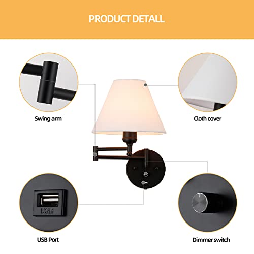 Swing Arm Wall Sconces (Black)