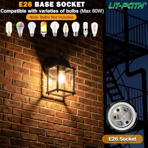 Outdoor Wall Light Fixture (Black / 1-Pack D2D)