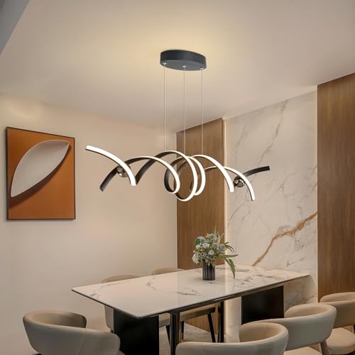Kitchen Island Lighting (37in/Black/Linear/60W-Dimmable)