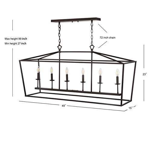 Pagoda 6 Light Pendant 49" Cage (Oil-Rubbed Bronze)