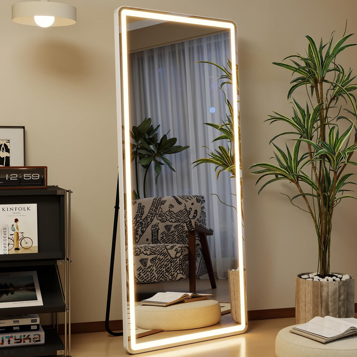 Full Length Mirror with LED Lights (Rectangle / 65"L x 24"W)