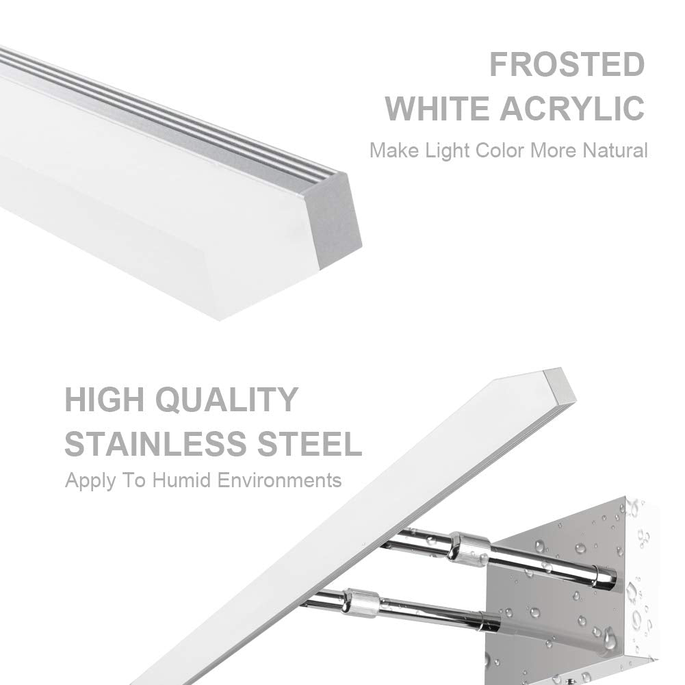31.5in Dimmable Modern LED Vanity Lights for Bathroom Light Fixtures Over Mirror Chrome Adjustable Bath Lighting (Polished Chrome-D / 31.5 in)