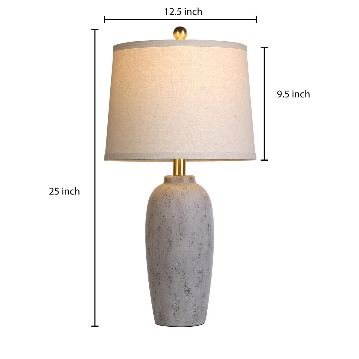 25“ Jar Table Lamps Set of 2 (Gray)