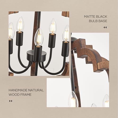 20.5" Farmhouse Vintage Chandelier 5 (Textured-Brown / D20" x H24" 5-Light)