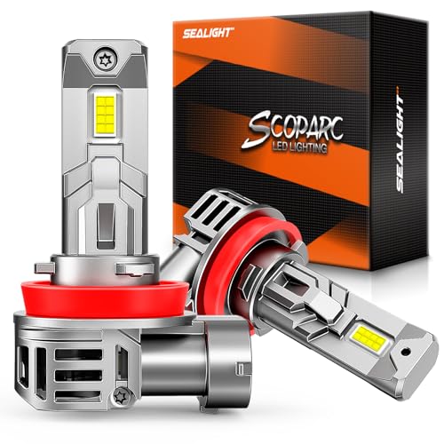 S1-Pro H11/H8/H9 Fog & Light Bulbs, 40000LM 6500K White H11 Lights, 1600FT Beam, IP67 Waterproof with Fan, 2-Pack for ATV/SUV (H11/H8/H9/H16)
