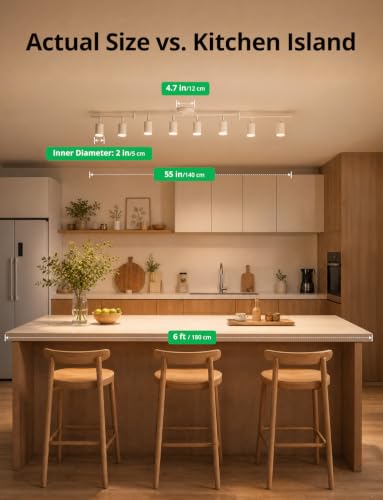 LED Track Lighting Fixtures Ceiling Mount for Kitchen (White / 8 Light (Ceiling Mount))