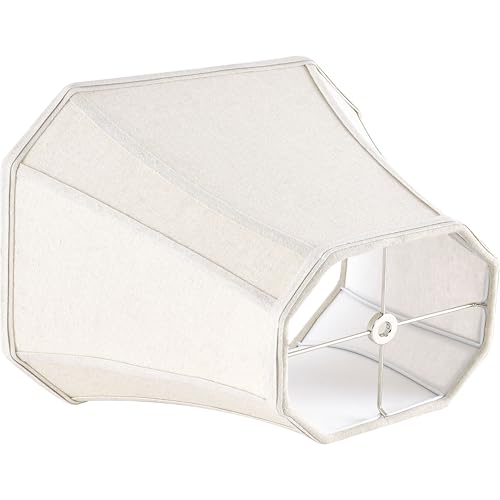 Square Lampshade for Table Lamps (8 x 14 x 11 inches - 1 Pack / Beige Dark Fabric)