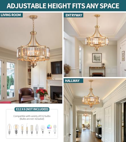 Gold Crystal Chandelier for Dining Room (Gold)