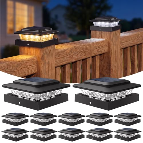 Solar Post Cap Lights 12 Pack (Black / 12 Pack)