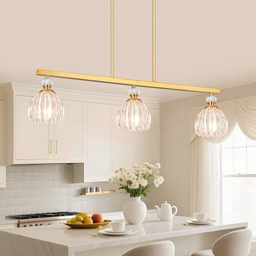 Gold Island Light for Kitchen (3-Light / Gold)