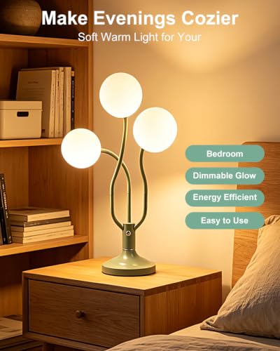 Globe Green Table Lamp Dimmable Magic DIY Arms G9 Bulbs Included (13-Green-Globe-3U-Magic DIY Arms)