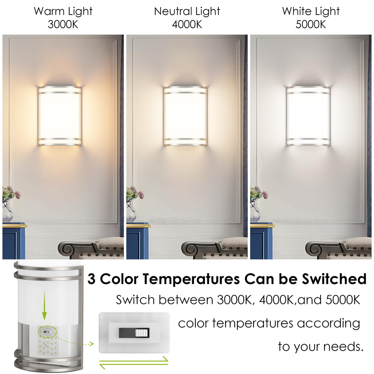 Modern Wall Sconces Set of Two (Brushed Nickel / 2 Pack)