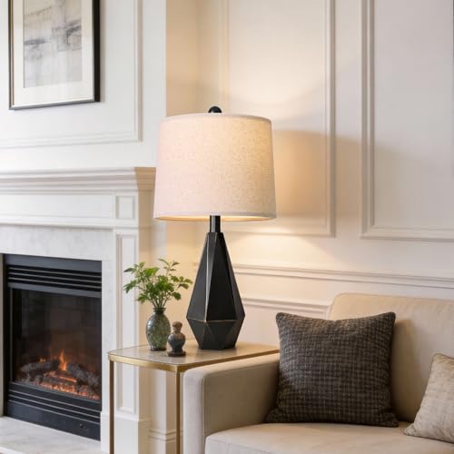 Table Lamps Set of 2 for Bedroom (Medium - Light Black)