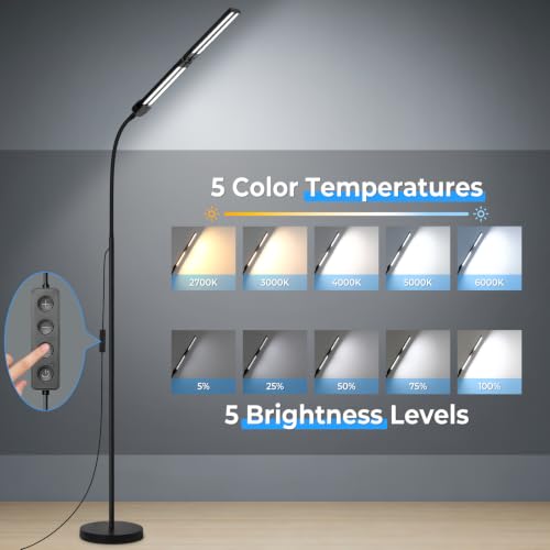 LED Floor Lamp with 4 Light Bars