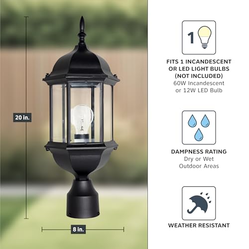 2976 BK Devonshire Outdoor Post Lanterns (Post Lantern / 20 Inch H)