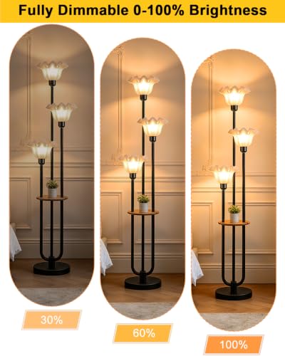 Flower Floor Lamp for Living Room (3 Flower-Black)
