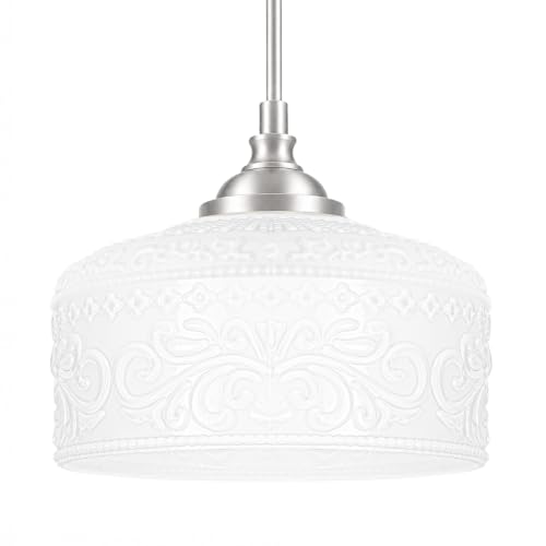 Vintag Pendant Light with Etched Crystal Glass