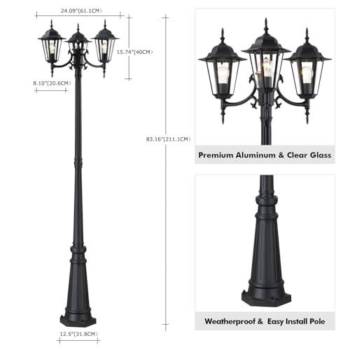 Outdoor Post Light 83" (Black)