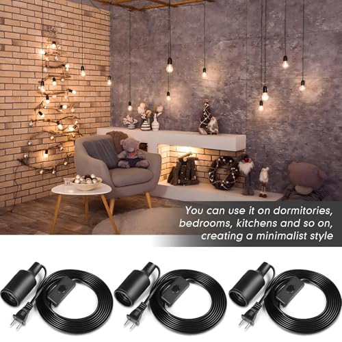 10 Pack Pendant Light Cord with Switch for E26 E27 (9.8 Feet)