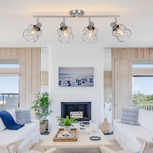 Ceiling Lighting Fixtures (Brushed Nickel / 4-Light-Cage)