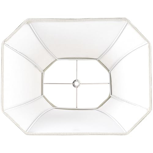 Square Lampshade for Table Lamps (8 x 14 x 11 inches - 1 Pack / Beige Dark Fabric)