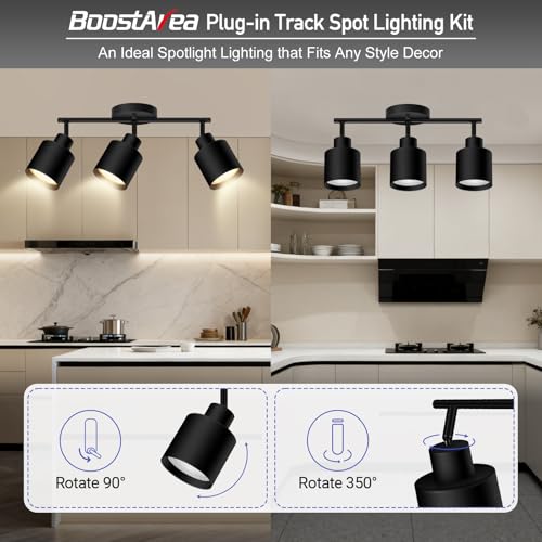 3 Light Led Track Lighting (3 light Black)