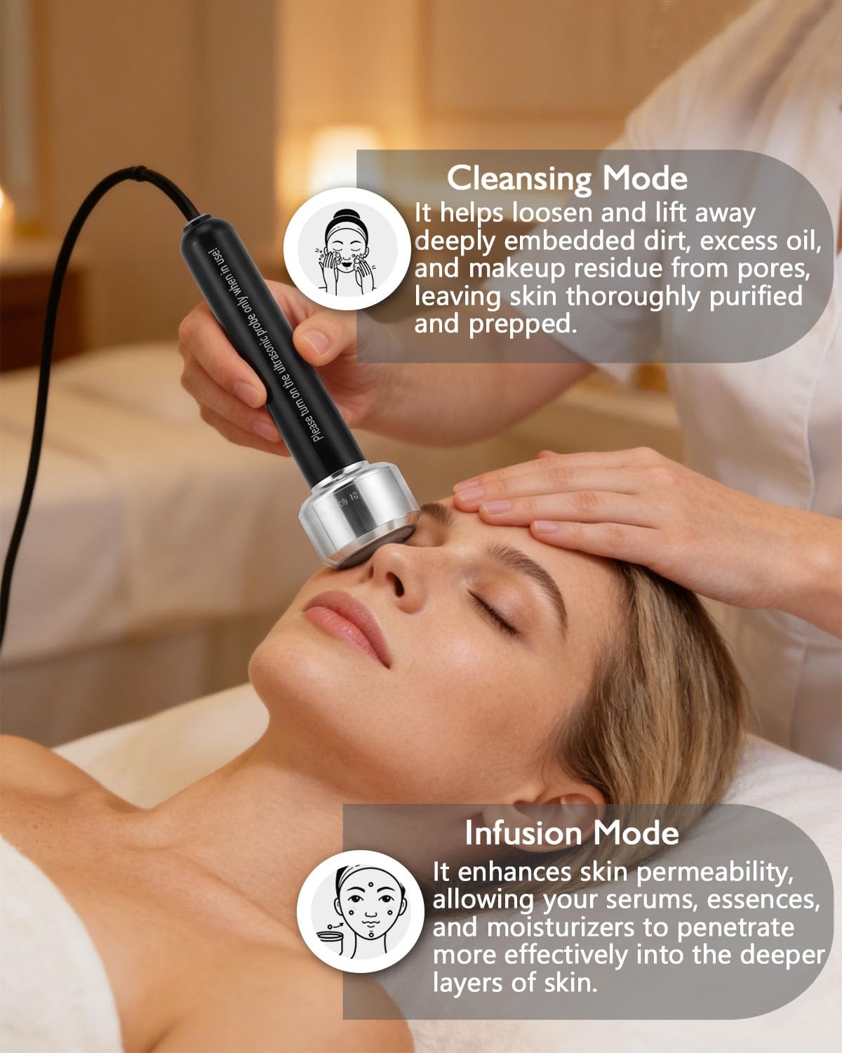 Facial Steamer Professional with 5X LED Magnifying Lamp 4 In 1 (Black Hot/Cold & Magnifying Lamp 4-IN-1)