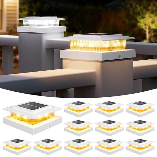 4x4 Post Solar Lights with 2 Modes (White)