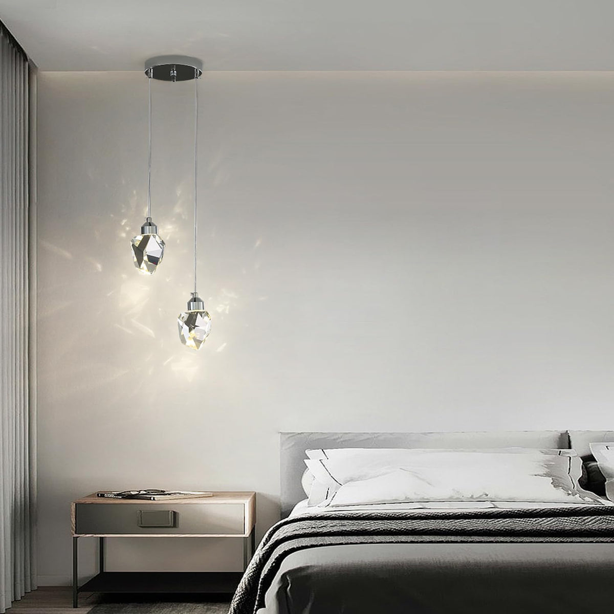 Silver Diamond Crystal 2 (Silver / 2-Light)