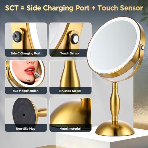 Makeup Mirror with Lights (Gold)