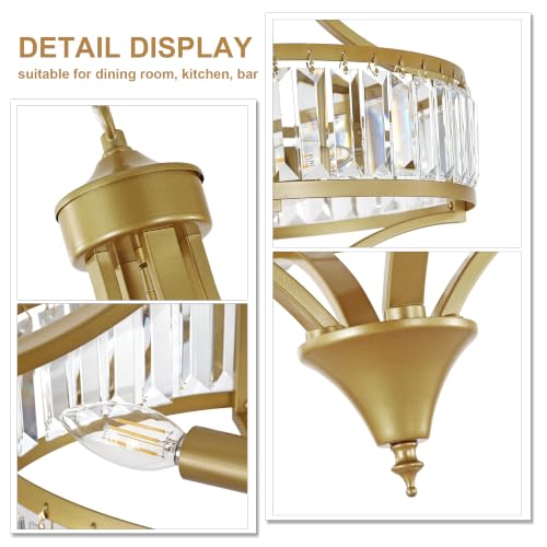 16" Gold Crystal Chandelier (4-Light Chandelier / Gold)