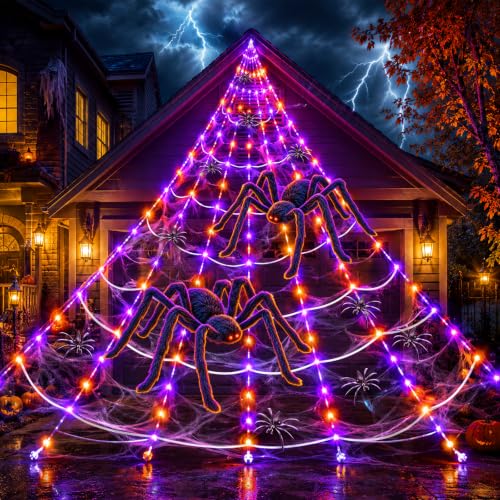 Halloween Spider Web Light Decorations