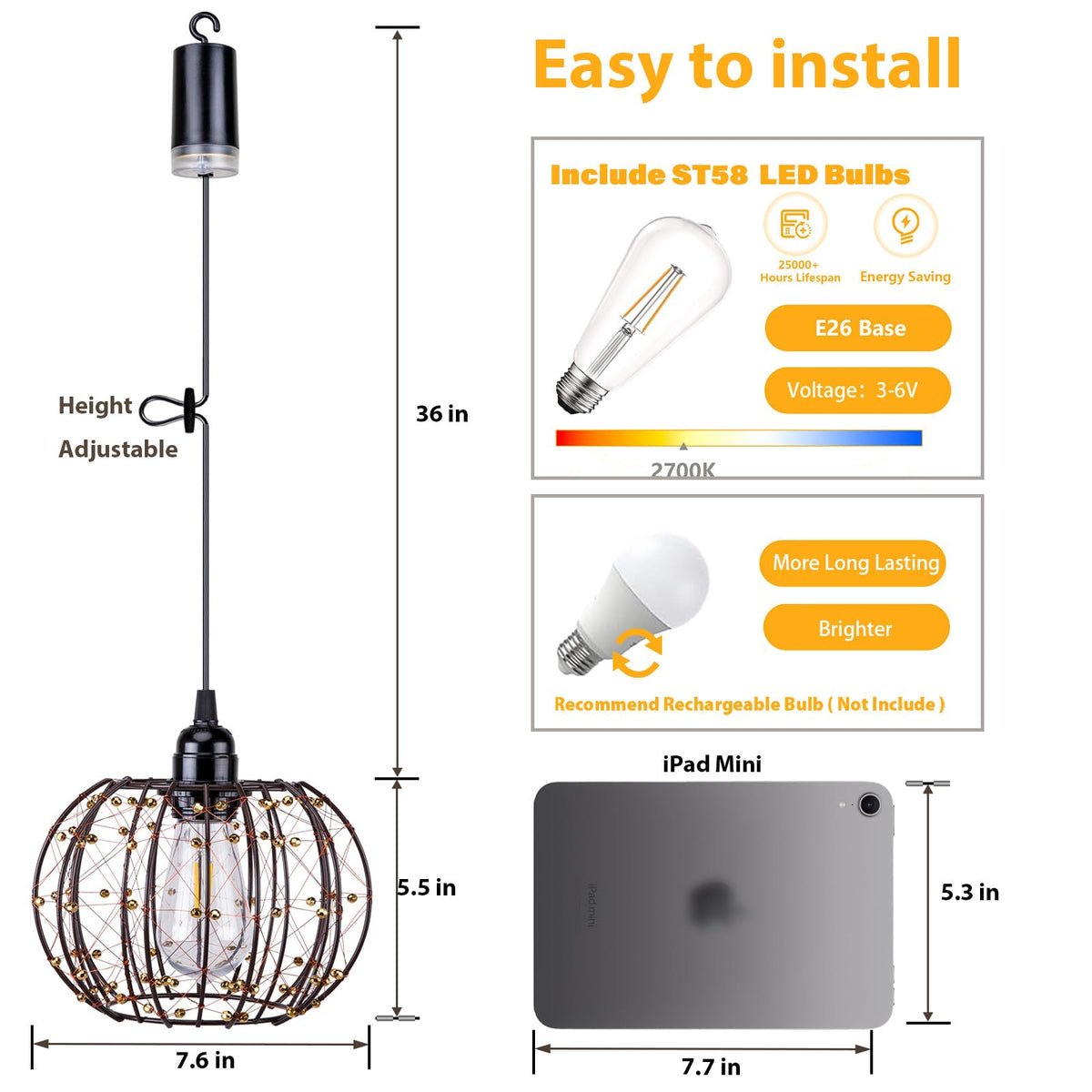 Battery Operated Hanging Chandelier Outdoor