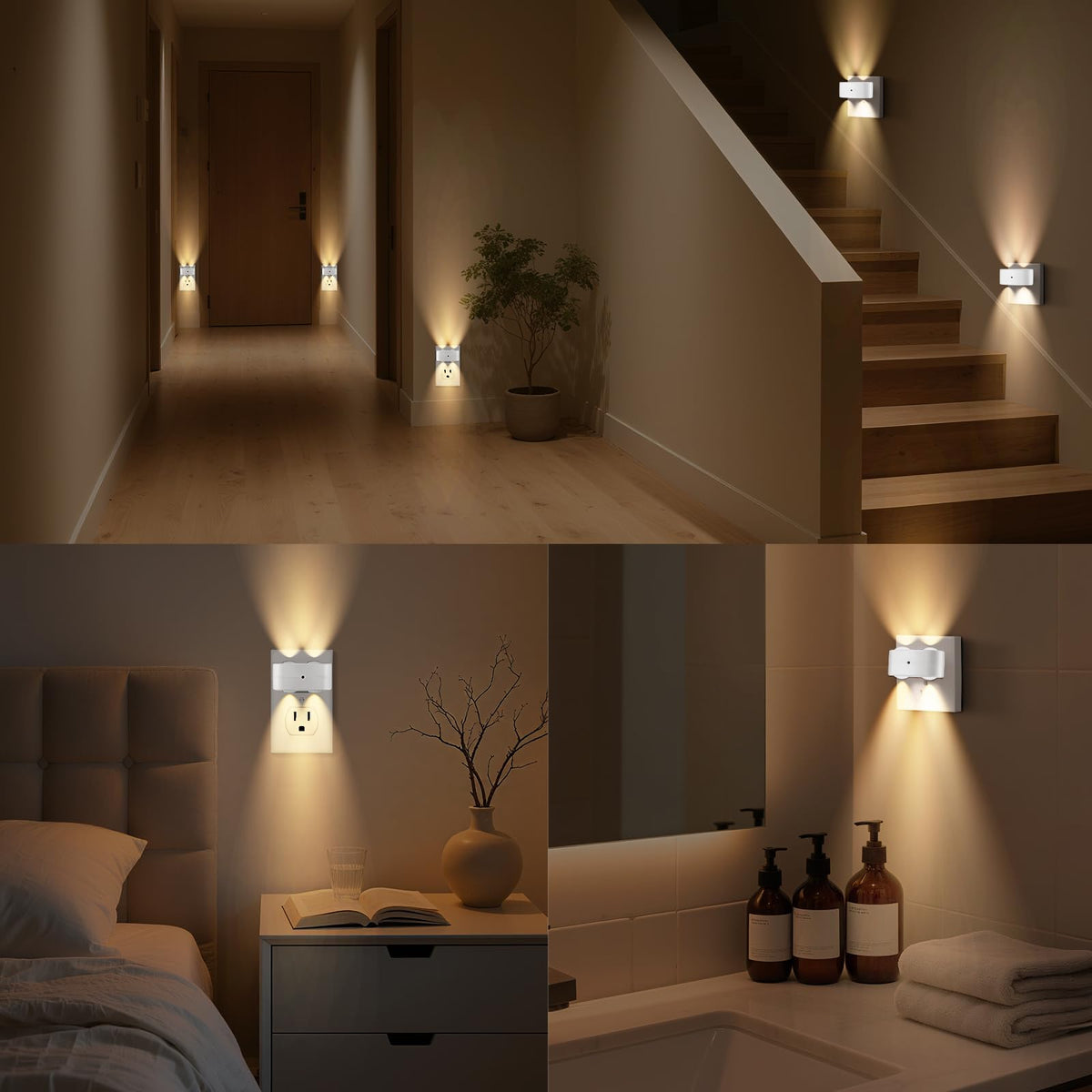 4 Pack LED Night Light Plug into Wall (Soft White)
