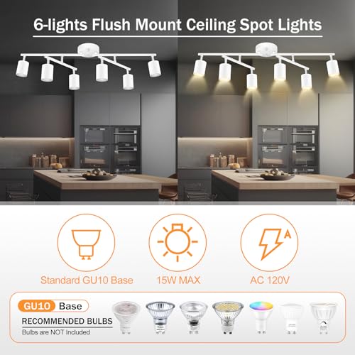 Track Lighting Fixture Ceiling (White / 29.9" 6 Light Track Light)