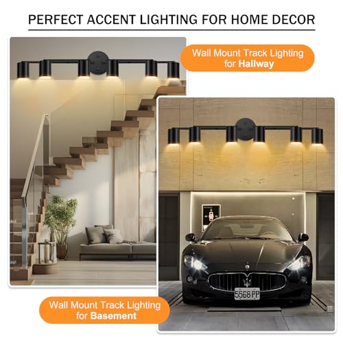 Track Lighting Fixtures Ceiling Black (Black / 29.9" 6 Light Track Light)
