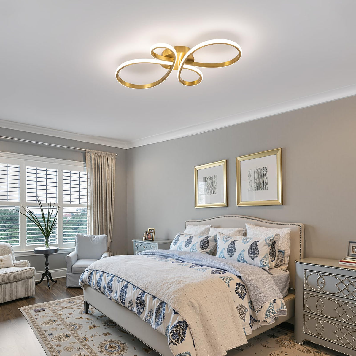Modern LED Ceiling Light (Gold,23.62Inch)