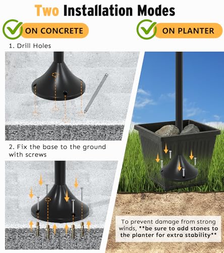 74inch Solar Lamp Post with Planter