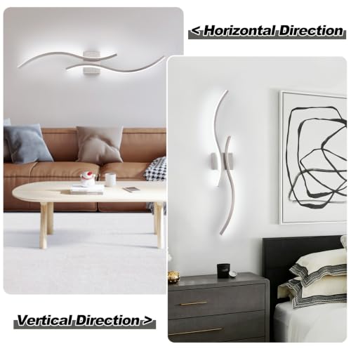 Modern Led Wall Light (Brushed Nickel,6000K / 1 Pack, 39inch)
